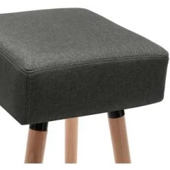 NOVA Tabouret De Tissu Et De Bois Et Chaise De Conception En Bois Haute Différentes Couleurs Chaise De Bar Gris Foncé Tissu Couleur : Gris Foncé -banc et tabouret Soldes Boutique 57096815 4