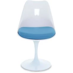 FURNMOD DESIGN YOUR SPACE Chaise Tulip Chair Avec Coussin En Coton | Bleu - Bleu -banc et tabouret Soldes Boutique 57108500 2