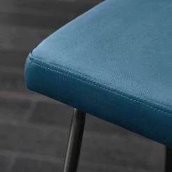 SoBuy FST90-Bx2 Lot De 2 Tabourets De Bar Design Tabouret Haut De Bistrot Avec Dossier Et Repose-Pieds, Tabouret De Comptoir, Chaise De Bar Confortable, Bleu -banc et tabouret Soldes Boutique 57111200 4