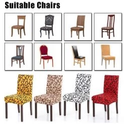 AORESAC Housse De Chaise De Salle A Manger, Extensible, Lavable Et Amovible, Champagne -banc et tabouret Soldes Boutique 57112129 3