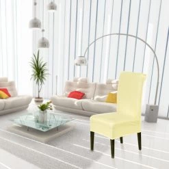 AORESAC Housse De Chaise Extensible En Tissu Elastique Lavable Amovible, Gris Fumee -banc et tabouret Soldes Boutique 57112160 4