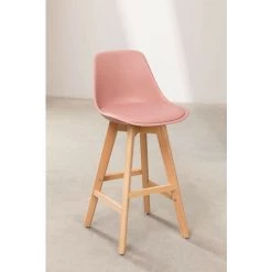 Lot 2 Tabourets Hauts Nordic Edition SKLUM Polypropylène - Bois De Hêtre - Rosé ↑65 Cm -banc et tabouret Soldes Boutique 57119669 3