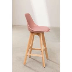 Lot 2 Tabourets Hauts Nordic Edition SKLUM Polypropylène - Bois De Hêtre - Rosé ↑65 Cm -banc et tabouret Soldes Boutique 57119669 4