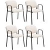 CLP Lot De 4 Chaises De Visiteur Ken Pro En Similicuir Avec Pieds En Métal Beige -banc et tabouret Soldes Boutique 57122819 1
