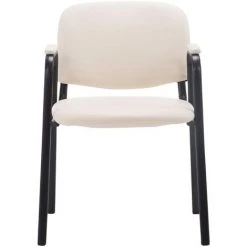 CLP Lot De 4 Chaises De Visiteur Ken Pro En Similicuir Avec Pieds En Métal Beige -banc et tabouret Soldes Boutique 57122819 3