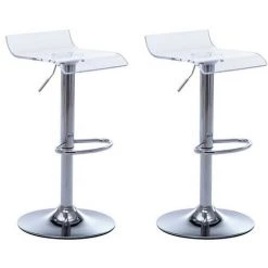 VENTE-UNIQUE.COM Lot De 2 Tabourets De Bar OLIVER - Acrylique - Transparent - Transparent