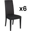 VENTE-UNIQUE.COM Lot De 6 Chaises TACOMA - Simili Noir & Pieds Noirs - Noir -banc et tabouret Soldes Boutique 57216685 1