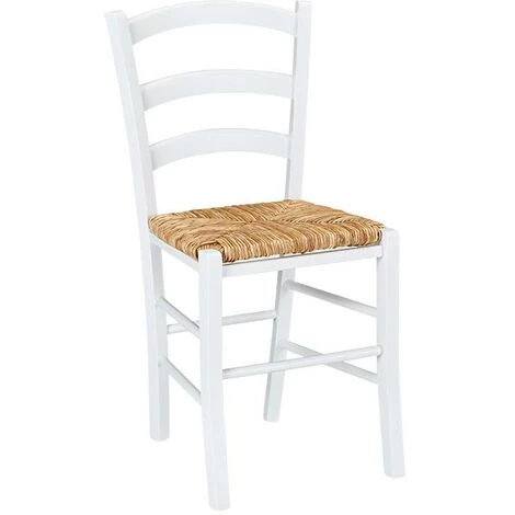 VENTE-UNIQUE.COM Lot De 6 Chaises PAYSANNE - Hêtre Massif Teinté Blanc, Paille De Riz - Blanc 5 VENTE-UNIQUE.COM Lot De 6 Chaises PAYSANNE - Hêtre Massif Teinté Blanc, Paille De Riz - Blanc – Image 3