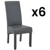 VENTE-UNIQUE.COM Lot De 6 Chaises ROVIGO - Simili Gris Mat - Pieds Bois Noir - Gris 2 VENTE-UNIQUE.COM Lot De 6 Chaises ROVIGO - Simili Gris Mat - Pieds Bois Noir - Gris -banc et tabouret Soldes Boutique 57216975 1