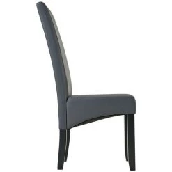 VENTE-UNIQUE.COM Lot De 6 Chaises ROVIGO - Simili Gris Mat - Pieds Bois Noir - Gris -banc et tabouret Soldes Boutique 57216975 2