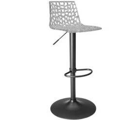 VENTE-UNIQUE.COM Lot De 2 Tabourets De Bar CLARK - Polycarbonate - Transparent - Base Noire - Transparent -banc et tabouret Soldes Boutique 57216998 3