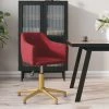 Chaise Pivotante De Salle à Manger Velours Rouge Bordeaux VidaXL -banc et tabouret Soldes Boutique 57261456 1