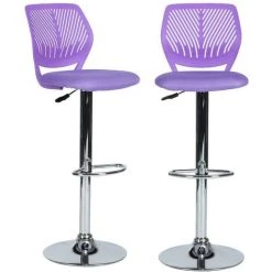 URBAN MEUBLE Tabouret De Bar Chaise Haute Violet Avec Repose-pied