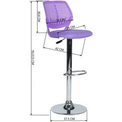 URBAN MEUBLE Tabouret De Bar Chaise Haute Violet Avec Repose-pied -banc et tabouret Soldes Boutique 57301525 3