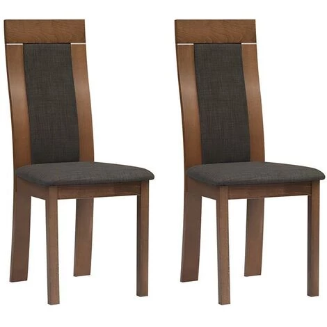 VENTE-UNIQUE.COM Lot De 2 Chaises BELINDA - Hêtre Et Tissu - Coloris : Noyer Et Anthracite - Gris Anthracite, Naturel Foncé 3 VENTE-UNIQUE.COM Lot De 2 Chaises BELINDA - Hêtre Et Tissu - Coloris : Noyer Et Anthracite - Gris Anthracite, Naturel Foncé