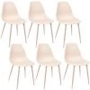 TOILINUX Lot De 6 Chaises Style Scandinave Mila Avec Pieds En Métal - Longueur 54 Profondeur 46 Hauteur 82cm - Rose -banc et tabouret Soldes Boutique 57356811 1