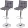NOVA Ensemble De 2 Tabourets De Salon Avec Revêtement En Similicuir Avec Base Chromée Couleur : Gris 1 NOVA Ensemble De 2 Tabourets De Salon Avec Revêtement En Similicuir Avec Base Chromée Couleur : Gris -banc et tabouret Soldes Boutique 57501235 1