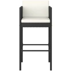 TRUE DEAL Tabourets De Bar 2 Pcs Avec Coussins Noir Résine Tressée 10 TRUE DEAL Tabourets De Bar 2 Pcs Avec Coussins Noir Résine Tressée -banc et tabouret Soldes Boutique 57835630 4