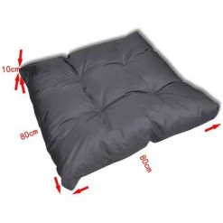 INLIFE Coussin De Siège Rembourré Gris 80x80x10 Cm -banc et tabouret Soldes Boutique 57884121 3