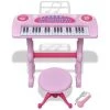 INLIFE Clavier Jouet D'enfants Et Tabouret/microphone 37 Touches Rose -banc et tabouret Soldes Boutique 57884186 1
