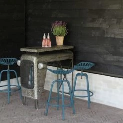 ESSCHERTDESIGN Chaise De Tracteur De Bar Bleu Esschert Design -banc et tabouret Soldes Boutique 57913015 2