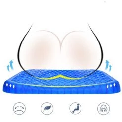 DONTODENT Coussin De Siège En Gel, Coussin De Chaise À Structure En Nid D'abeille À Doubles Couches, Coussin De Siège Respirant Pour La Voiture,Le Bbureau Et Au Domicile, Carré -banc et tabouret Soldes Boutique 58058344 3