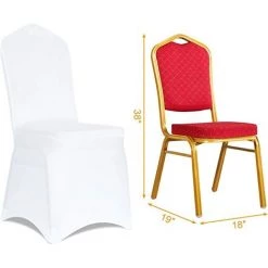ILOVEMILAN Lot De 4 Housses De Chaise En Polyester Spandex De Couleur Blanche Pour Les Couvertures De Décoration De Banquet à Manger De Fête De Mariage -banc et tabouret Soldes Boutique 58072340 2