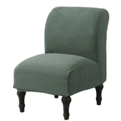 ILOVEMILAN Housse De Chaise Sans Accoudoirs, 1 Pièce En Tissu Sergé Extensible, Housse De Chaise D'appoint Amovible, Lavable, Housse De Chaise Pour Hôtel, Salon, Décoration D'intérieur, Vert Matcha