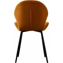 ALTOBUY MOCHI - Lot De 4 Chaises Enveloppantes Velours Camel - Orange -banc et tabouret Soldes Boutique 58366417 5