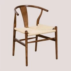 Chaise Uish Style SKLUM Bois D'orme - Osier Bois Foncé - Bois Foncé Bois Foncé