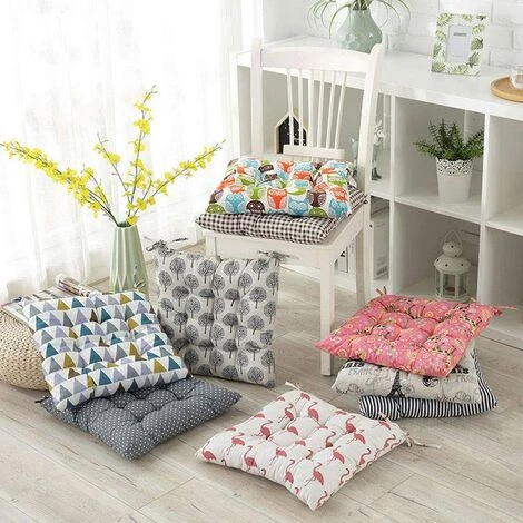 OUSUDELA Coussins De Chaise Coussins D'assise Et De Chaise Jardin Maison Coussins Rembourrés Idéal Pour Intérieur Et Extérieur Matière,40*40CM 4 OUSUDELA Coussins De Chaise Coussins D'assise Et De Chaise Jardin Maison Coussins Rembourrés Idéal Pour Intérieur Et Extérieur Matière,40*40CM – Image 2