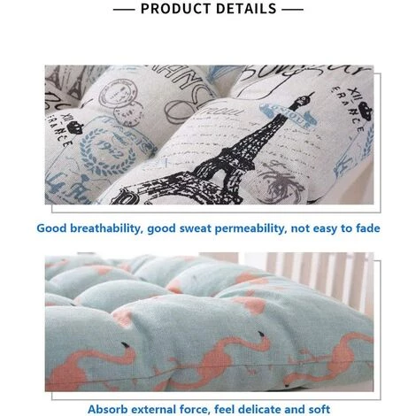 OUSUDELA Coussins De Chaise Coussins D'assise Et De Chaise Jardin Maison Coussins Rembourrés Idéal Pour Intérieur Et Extérieur Matière,40*40CM 6 OUSUDELA Coussins De Chaise Coussins D'assise Et De Chaise Jardin Maison Coussins Rembourrés Idéal Pour Intérieur Et Extérieur Matière,40*40CM – Image 4