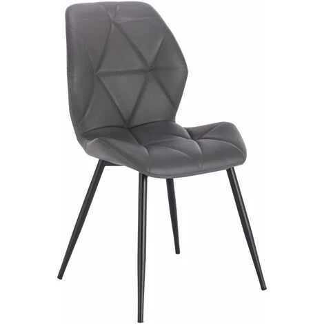 SVITA JAMIE Lot De 2 Chaises De Salle à Manger Chaise Rembourrée Sans Accoudoirs Similicuir Gris 4 SVITA JAMIE Lot De 2 Chaises De Salle à Manger Chaise Rembourrée Sans Accoudoirs Similicuir Gris – Image 2