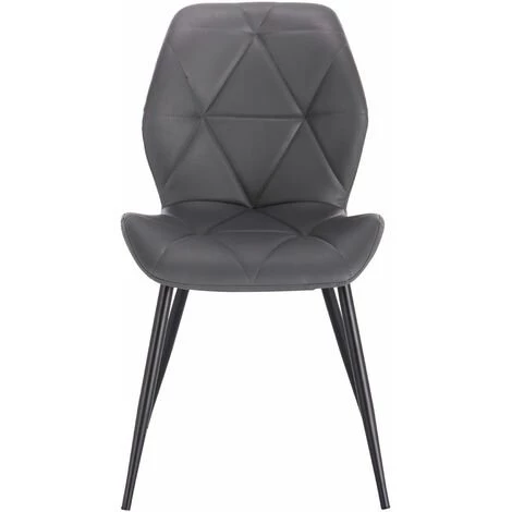 SVITA JAMIE Lot De 2 Chaises De Salle à Manger Chaise Rembourrée Sans Accoudoirs Similicuir Gris 6 SVITA JAMIE Lot De 2 Chaises De Salle à Manger Chaise Rembourrée Sans Accoudoirs Similicuir Gris – Image 4