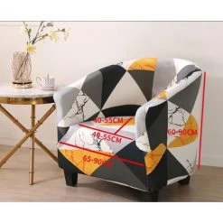 AIDUCHO Housse De Fauteuil Extensible Housse De Chaise Imprimé Amovible Lavable Housse De Canapé Modern Revêtement De Fauteuil Pour Comptoir De Bar Salon Salle à Manger Réception Bureau (27#) -banc et tabouret Soldes Boutique 58489638 2