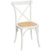 Chaise Bistrot Isak Bois Blanc Et Cannage Atmosphera - Blanc - Blanc Et Naturel -banc et tabouret Soldes Boutique 58598881 1