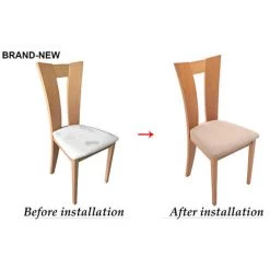 AIDUCHO Housses De Siège Jacquard Pour Chaises De Salle à Manger Chaise Extensible Coussin De Siège Housses Lavable Amovible Housses De Chaise De Cuisine De Salle à Manger (Café Léger,Set Of 6) -banc et tabouret Soldes Boutique 58662535 4