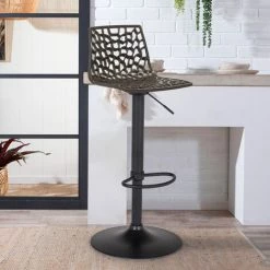 Tabouret Design Cuisine Bar Base Noire Mate Réglable Grand Soleil Spider Matt | Marron -banc et tabouret Soldes Boutique 59118115 2