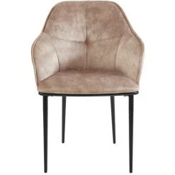 VENTE-UNIQUE.COM Lot De 2 Chaises Avec Accoudoirs - Velours Et Métal - Beige - ELERINA - Beige 9 VENTE-UNIQUE.COM Lot De 2 Chaises Avec Accoudoirs - Velours Et Métal - Beige - ELERINA - Beige -banc et tabouret Soldes Boutique 59129686 3