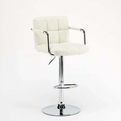 SUPERSTOOL Tabouret Pour Bar Cuisine Haut Pivotant Réglable Avec Dossier Et Accoudoirs Las Vegas | Blanc 5 SUPERSTOOL Tabouret Pour Bar Cuisine Haut Pivotant Réglable Avec Dossier Et Accoudoirs Las Vegas | Blanc – Image 3