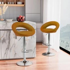 SUPERSTOOL Tabouret Haut Bar Cuisine Pivotant Réglable En Hauteur Avec Repose-pieds Chicago | Orange -banc et tabouret Soldes Boutique 5914298 2