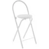 LOLA HOME Tabouret De Bar Avec Dossier En Métal Et MDF Blanc 36x49x78cm -banc et tabouret Soldes Boutique 59179955 1