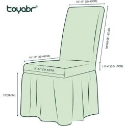 HIASDFLS Lot De 2 Housses De Chaise De Salle À Manger Extensibles Avec Jupe En Élasthanne, Lavables Et Amovibles Pour La Maison, Les Cérémonies, Les Fêtes De Mariage (2 Pièces, Couleur Vin) -banc et tabouret Soldes Boutique 59249985 3