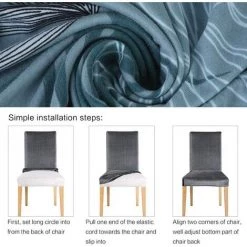 AOUGO Housse De Chaise De Salle à Manger élastique 6pcs Housse De Chaise Universelle Imprimée Housse De Chaise Antidérapante Pour La Maison Hôtel Restaurant - Summer Love Gris -banc et tabouret Soldes Boutique 59300413 4