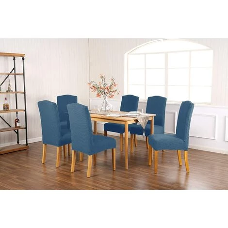 ZOLGINAH Housse De Chaise 6 Pièces,Salle à Manger Stretch Extensible Antidérapante Couverture De Chaise,Housse De Salle à Manger Amovible Lavable Housse De Chaise Pour Salle(6 Pièces,Bleu Denim) 4 ZOLGINAH Housse De Chaise 6 Pièces,Salle à Manger Stretch Extensible Antidérapante Couverture De Chaise,Housse De Salle à Manger Amovible Lavable Housse De Chaise Pour Salle(6 Pièces,Bleu Denim) – Image 2