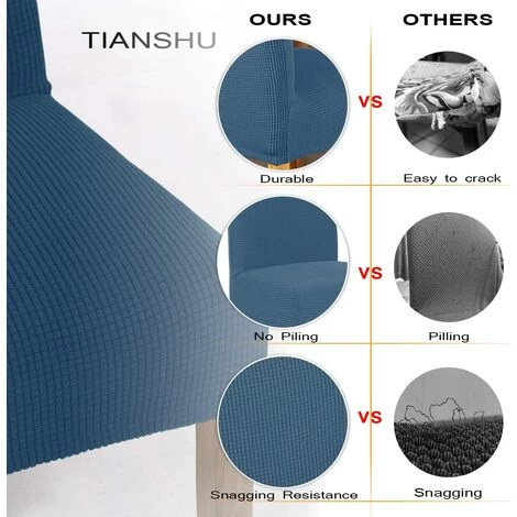 ZOLGINAH Housse De Chaise 6 Pièces,Salle à Manger Stretch Extensible Antidérapante Couverture De Chaise,Housse De Salle à Manger Amovible Lavable Housse De Chaise Pour Salle(6 Pièces,Bleu Denim) 6 ZOLGINAH Housse De Chaise 6 Pièces,Salle à Manger Stretch Extensible Antidérapante Couverture De Chaise,Housse De Salle à Manger Amovible Lavable Housse De Chaise Pour Salle(6 Pièces,Bleu Denim) – Image 4