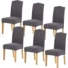 ZOLGINAH Housse De Chaise 6 Pièces,Salle à Manger Stretch Extensible Antidérapante Couverture De Chaise,Housse De Salle à Manger Amovible Lavable Housse De Chaise Pour Salle(6 Pièces,Gris)