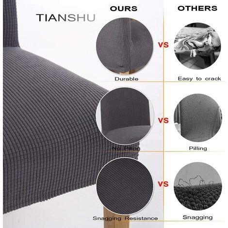 ZOLGINAH Housse De Chaise 6 Pièces,Salle à Manger Stretch Extensible Antidérapante Couverture De Chaise,Housse De Salle à Manger Amovible Lavable Housse De Chaise Pour Salle(6 Pièces,Gris) 6 ZOLGINAH Housse De Chaise 6 Pièces,Salle à Manger Stretch Extensible Antidérapante Couverture De Chaise,Housse De Salle à Manger Amovible Lavable Housse De Chaise Pour Salle(6 Pièces,Gris) – Image 4