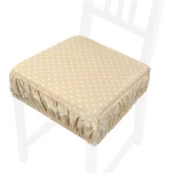 EMMEVI Coussin Pour Chaise En Coton Amovible Lavable Bande Élastique Housse De Chaise Coeurs
