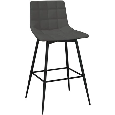 Tabouret De Bar Gris Foncé Velours VidaXL 4 Tabouret De Bar Gris Foncé Velours VidaXL – Image 2